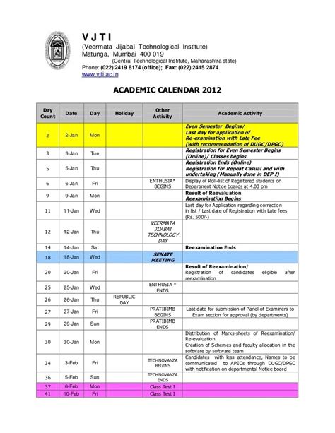 Jtcc Academic Calendar